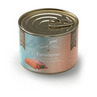 Produktbild von Terra Felis Famousse Katzenfutter Lachs und Huhn getreidefrei mit hohem Fleischanteil 12x200 g