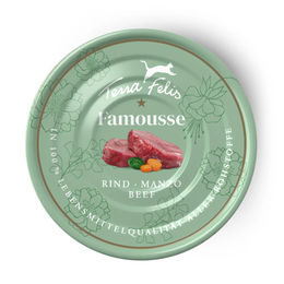 Terra Felis Famousse Katzenfutter Rind getreidefrei mit hohem Fleischanteil 12x80 g – Bild 1 von 2
