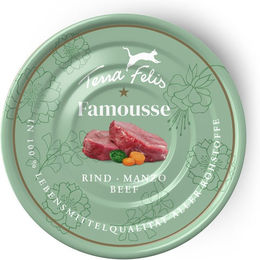 Terra Felis Famousse Katzenfutter Rind getreidefrei mit hohem Fleischanteil 12x80 g – Bild 1 von 3