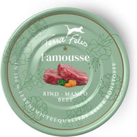 Produktbild von Terra Felis Famousse Katzenfutter Rind getreidefrei mit hohem Fleischanteil 12x80 g