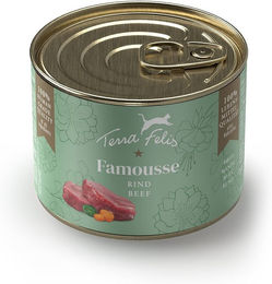 Produktbild von Terra Felis Famousse Katzenfutter Rind getreidefrei ohne Zucker mit hohem Fleischanteil 12x200 g