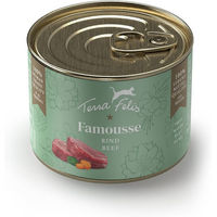 Produktbild von Terra Felis Famousse Katzenfutter Rind getreidefrei ohne Zucker mit hohem Fleischanteil 12x200 g