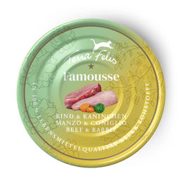 Terra Felis Famousse Katzenfutter Rind und Kaninchen getreidefrei mit hohem Fleischanteil 12x80 g – Bild 1 von 2