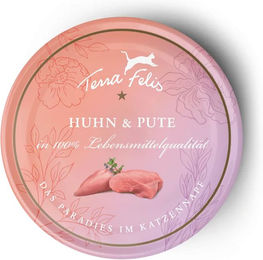 Produktbild von Terra Felis Katzenfutter Huhn & Pute getreidefrei mit hohem Fleischanteil 12x80g - 12 x 80 g