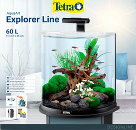 Tetra AquaArt Explorer Line LED Aquarium Schwarz 60L – Bild 1 von 3