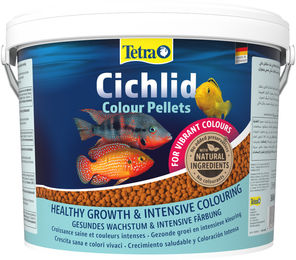 Tetra Cichlid Colour Pellets Fischfutter für Buntbarsche und Diskus 10 L Eimer - 10 l – Bild 1 von 8