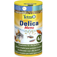 Produktbild von Tetra Delica Menu Naturfutter für Zierfische mit Wasserflöhen, Artemia, Krill und Gammarus 100 ml Dose - 100 ml