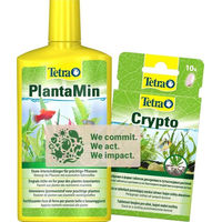 Produktbild von TETRA PlantaMin Flüssigdünger 500 ml und Crypto Wurzeltabellen für Aquarienpflanzen