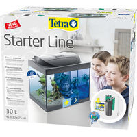 Produktbild von Tetra Starter Line Aquarium Komplett-Set mit LED Tag- und Nachtbeleuchtung 30 Liter schwarz - 30 l