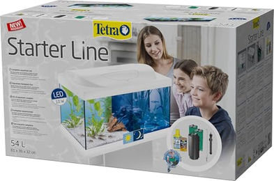 Tetra Starter Line LED Aquarium 54 L Weiß Komplett-Set mit Beleuchtung Innenfilter Heizer Fischfutter und Wasseraufbereiter - 54 l – Bild 1 von 2