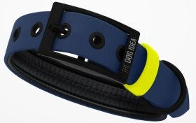 THE DOG IDEA Biothane Halsband für Hunde Navy Neon Gelb XXL wasserfest – Bild 1 von 2