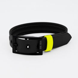 Produktbild von THE DOG IDEA Biothane Halsband für Hunde Schwarz Neon Gelb Größe S wasserfest