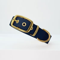 Produktbild von THE DOG IDEA Biothane Hundehalsband Gold Navy Größe M wasserabweisend