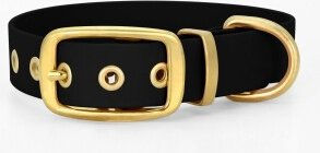 THE DOG IDEA Biothane Hundehalsband wasserabweisend Gold Schwarz Größe L – Bild 1 von 2