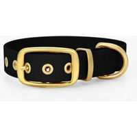 Produktbild von THE DOG IDEA Biothane Hundehalsband wasserabweisend Gold Schwarz Größe L