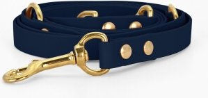 THE DOG IDEA Biothane Hundeleine wasserfest Gold Navy – Bild 1 von 3