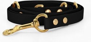 THE DOG IDEA Biothane Hundeleine wasserfest Gold Schwarz – Bild 1 von 3
