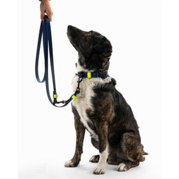 Produktbild von THE DOG IDEA Biothane Hundeleine waterproof Navy Neon Gelb Größe S