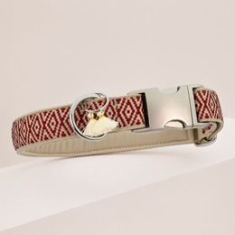Produktbild von THE DOG IDEA Boho-Chic Halsband June XS aus Nylon in Rot für kleine Hunde