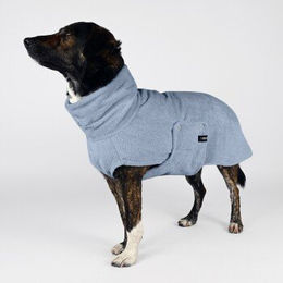 THE DOG IDEA Hundebademantel aus Bambus Blau XXXS – Bild 1 von 3