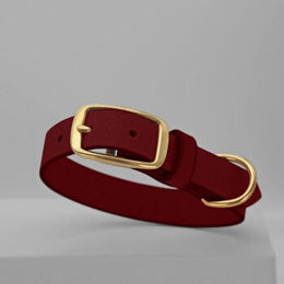 Produktbild von THE DOG IDEA Leder Halsband für Hunde Dunkelrot Größe S