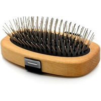 Produktbild von THE DOG IDEA Mini-Striegel Hundebürste aus Holz für Langhaarige Hunde in Braun