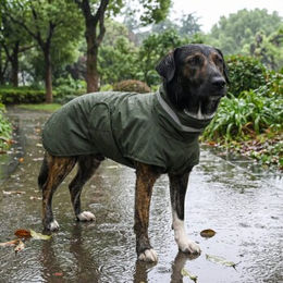 Produktbild von THE DOG IDEA Regenmantel Kayden für Hunde Dunkelgrün XL aus Microfaser waterproof mit Oeko-Tex Standard 100