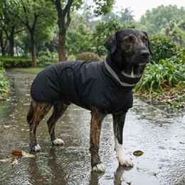 Produktbild von THE DOG IDEA Regenmantel Kayden für Hunde Schwarz Größe L aus wasserdichtem Polyester mit Oeko-Tex Standard 100