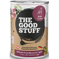 Produktbild von The Goodstuff Hundefutter Wild mit Preiselbeeren und Apfel Stückchen in Sauce getreidefrei und mit hohem Fleischanteil