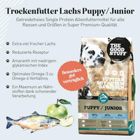 Produktbild von The Goodstuff Hundetrockenfutter Junior Lachs Getreidefrei Monoprotein 12,5 kg - 12,5 kg