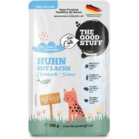 Produktbild von The Goodstuff Katzen Nassfutter Huhn mit Lachs Stückchen in Sauce mit hohem Fleischanteil für alle Altersstufen