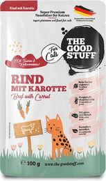 The Goodstuff Katzen Nassfutter Rind Getreidefrei mit hohem Fleischanteil 12 x 100 g Pouches - 12 x 100 g – Bild 1 von 2