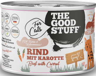Produktbild von The Goodstuff Katzenfutter Rind mit Karotte getreidefrei monoprotein mit hohem Fleischanteil für alle Altersstufen