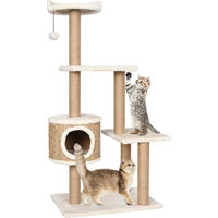 Produktbild von The Living Store Katzen-Kratzbaum aus Seegras und Plüsch in Beige 123 cm