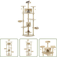 Produktbild von The Living Store Katzen-Kratzbaum aus Sisal in Beige und Weiß 203 cm