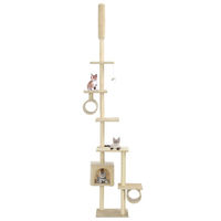 Produktbild von The Living Store Katzen-Kratzbaum mit Sisal-Kratzsäulen in Beige 260 cm