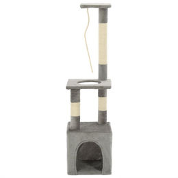 The Living Store Katzen-Kratzbaum mit Sisal-Kratzsäulen in Grau 109 cm – Bild 1 von 1