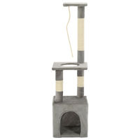 Produktbild von The Living Store Katzen-Kratzbaum mit Sisal-Kratzsäulen in Grau 109 cm