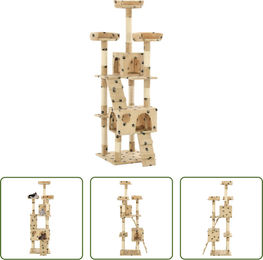 The Living Store Katzen-Kratzbaum mit Sisal-Säulen in Beige 170 cm – Bild 1 von 1