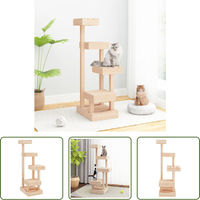 Produktbild von The Living Store Kratzbaum aus Massivholz Kiefer in Natur Braun 45,5x49x103 cm