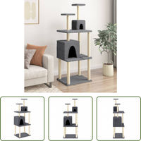 Produktbild von The Living Store Kratzbaum für Katzen mit Sisal-Kratzsäulen in Dunkelgrau 167 cm