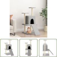 Produktbild von The Living Store Kratzbaum für Katzen mit Sisal-Kratzsäulen in Hellgrau 110 cm