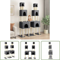Produktbild von The Living Store Kratzbaum mit Sisal-Kratzsäulen Dunkelgrau 199 cm