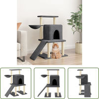 Produktbild von The Living Store Kratzbaum mit Sisal-Kratzsäulen Dunkelgrau 96,5 cm