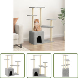 The Living Store Kratzbaum mit Sisal-Kratzsäulen Hellgrau 107,5 cm – Bild 1 von 1