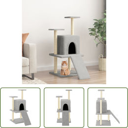 The Living Store Kratzbaum mit Sisal-Kratzsäulen Hellgrau 110 cm – Bild 1 von 1