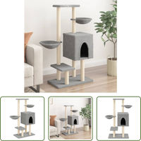 Produktbild von The Living Store Kratzbaum mit Sisal-Kratzsäulen Hellgrau 117 cm
