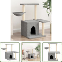 Produktbild von The Living Store Kratzbaum mit Sisal-Kratzsäulen Hellgrau 83 cm