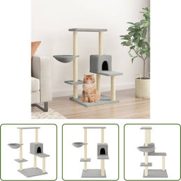The Living Store Kratzbaum mit Sisal-Kratzsäulen Hellgrau 95 cm – Bild 1 von 1