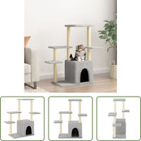Produktbild von The Living Store Kratzbaum mit Sisal-Kratzsäulen Hellgrau 97,5 cm